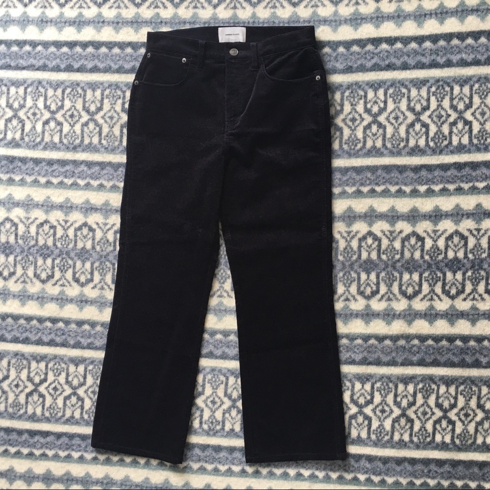 CURRENT/ELLIOTT MIDNIGHT BLACK VELVET PANTS